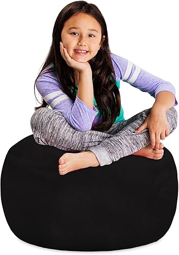 Miniatura 63 de Posh Stuffable - Sillón puff con almacenamiento para niños, contenedor de animales de peluche, organizador de juguetes de niños Lienzo Burbujas Azul