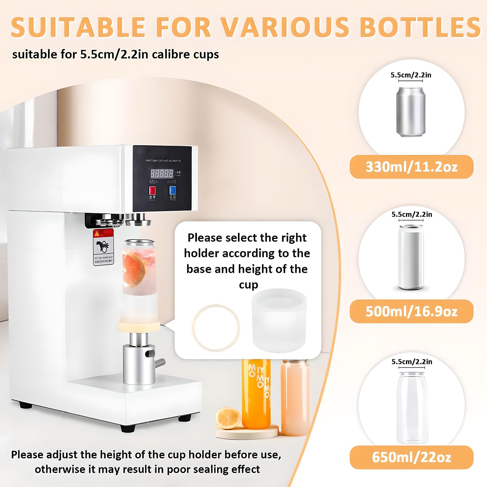 Herramienta de sellado de jarra automática de la máquina de lata de lata de lata-180W semiautomatales para el marinero para 330/500/650 ml de latas de bebidas de titulación de vidrio de aluminio