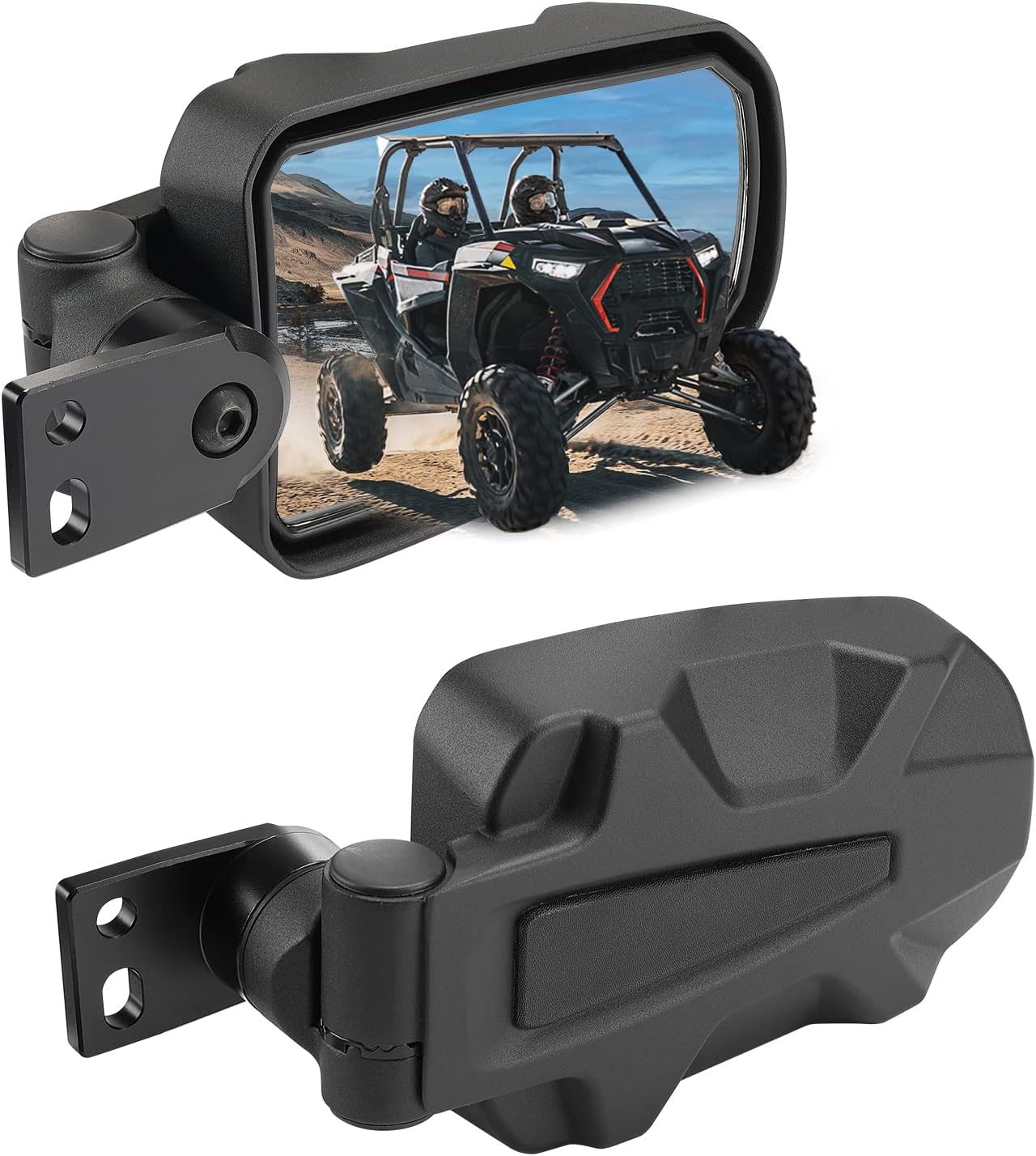 KEMIMOTO UTV Large Side Mirrors Compatible with Polaris RZR XP 1000/900 / Turbo/Trail 2014-2023, Folding Adjustable Break Away UTV SXS Mirrors with Ball Joint, Replace #2881198 Accessories