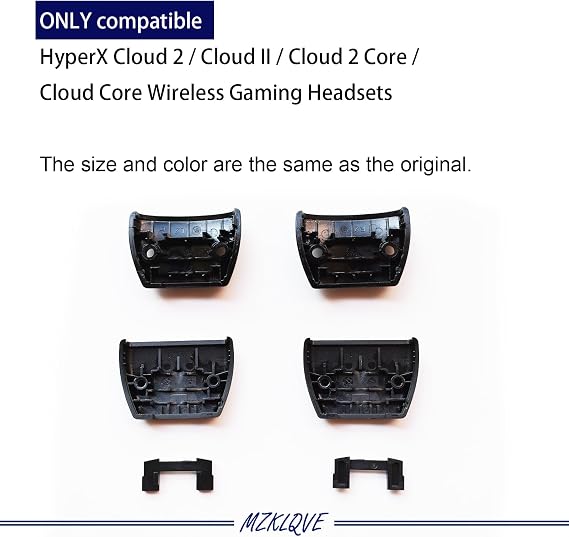 Cloud II Hinge Clamps - Replacement Hinge Side Buckles Parts for HyperX Cloud 2, Cloud Core, Cloud II Core Wireless Headsets (Left + Right)