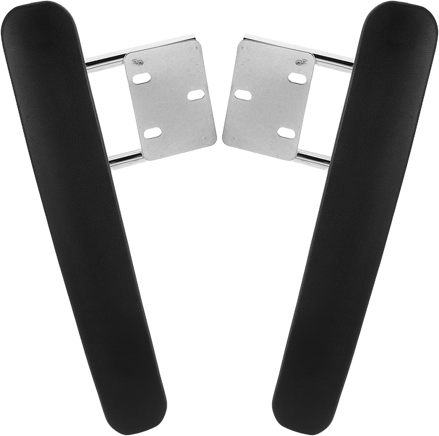 2pcs Office Chair Armrest Pair Replacement Stainless Steel PP Stable
