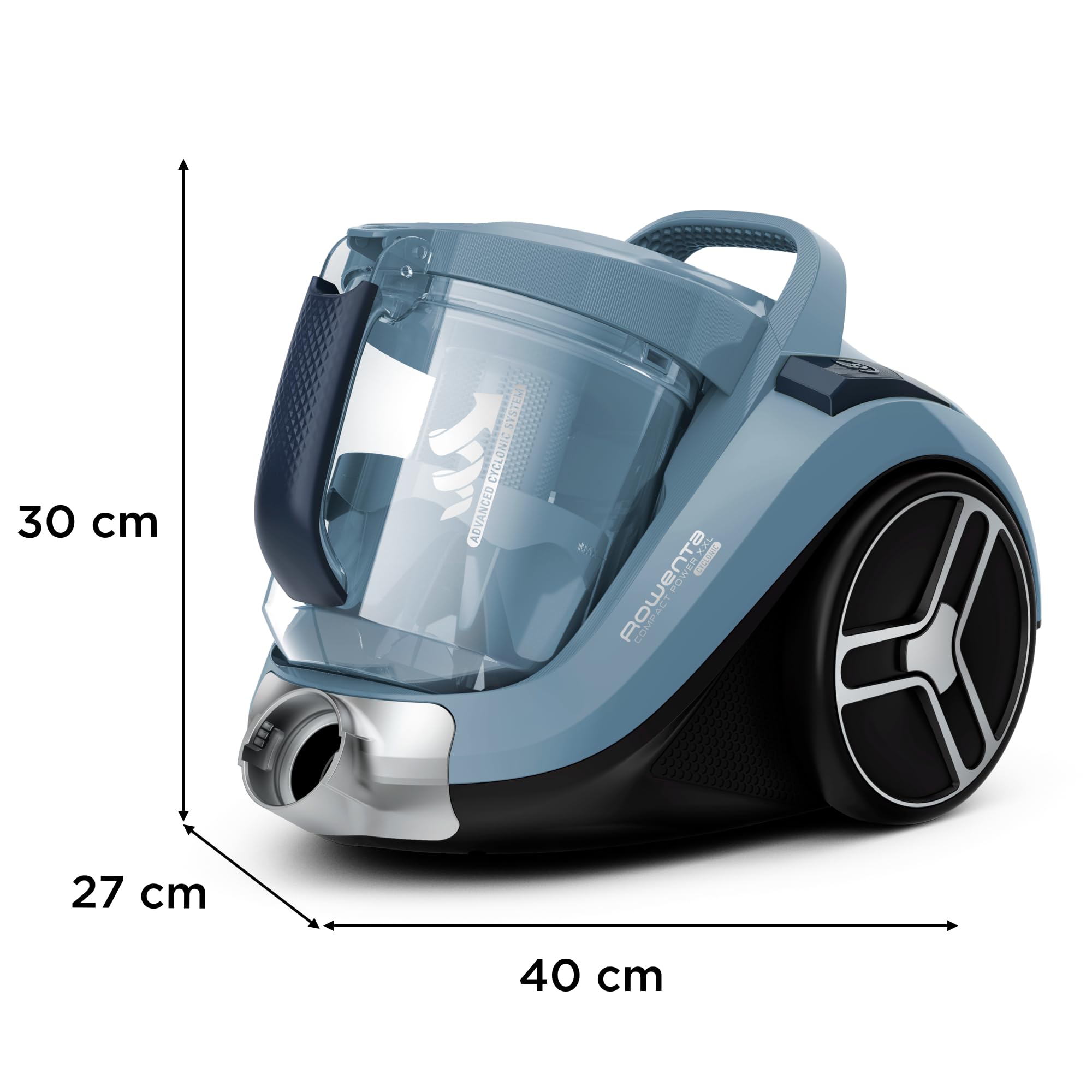 Rowenta RO4871 Compact Power XXL Aspirapolvere a Traino Senza Sacco, 2.5 L, 550 W, 75 dB(A), Tecnologia Ciclonica, Design Compatto, Animal Care Kit, Potente e Silenzioso, 5 Accessori Inclusi