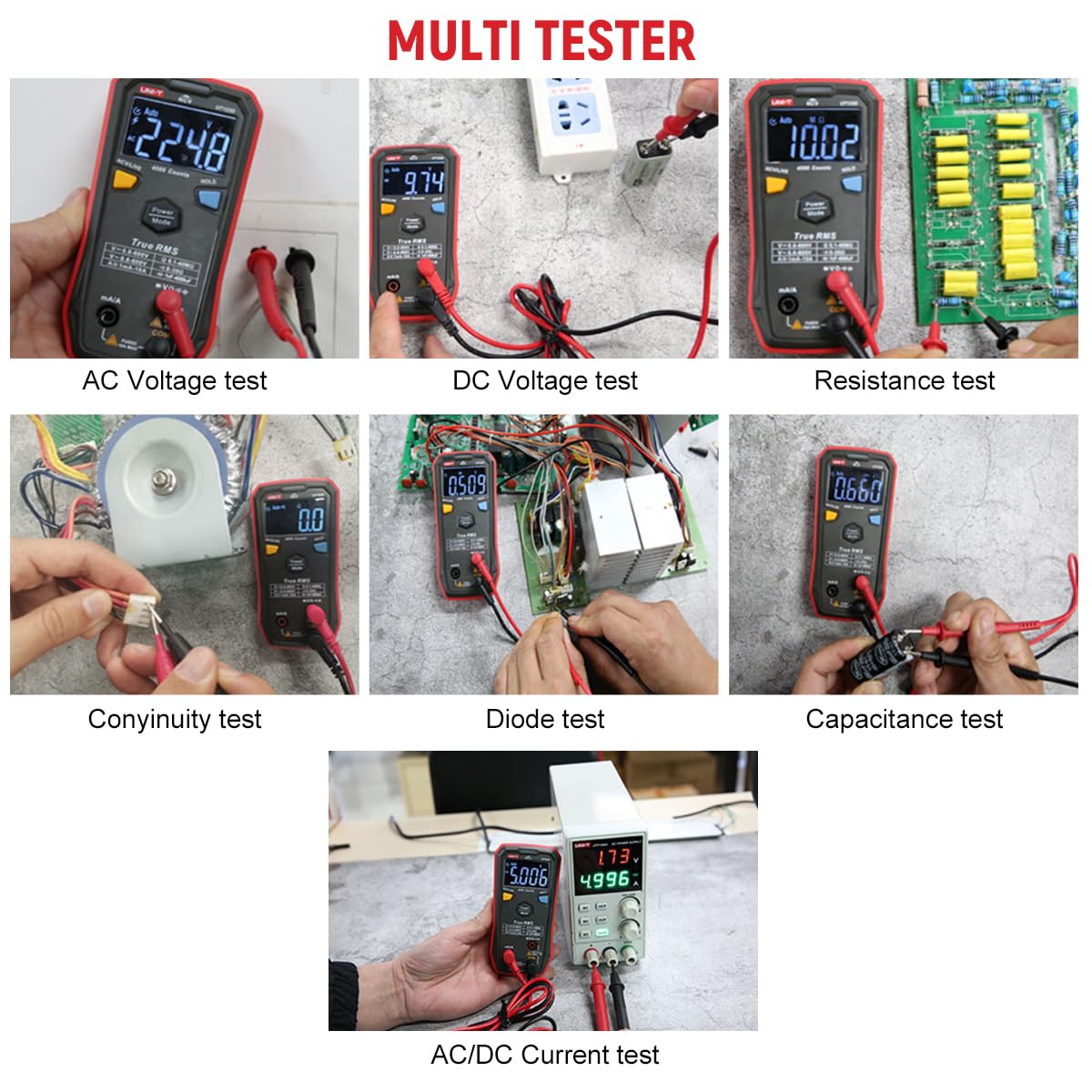 UNI-T Digital Smart Multimeter UT123D True RMS EBTN Display DC AC Voltage Current Tester Capacitance Meter Measuring Instruments