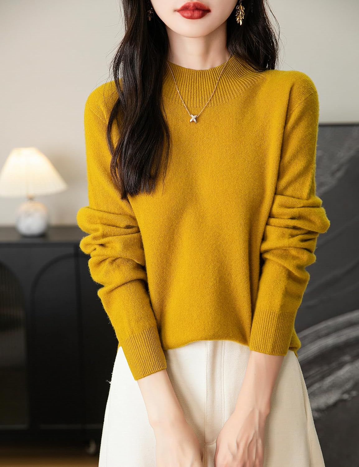 Chanyarn Women's 100% Merino Wool Seamless Sweater Mock Neck First-Line Ready to Wear Long Sleeve Knitted Pullover Tops - Image 3