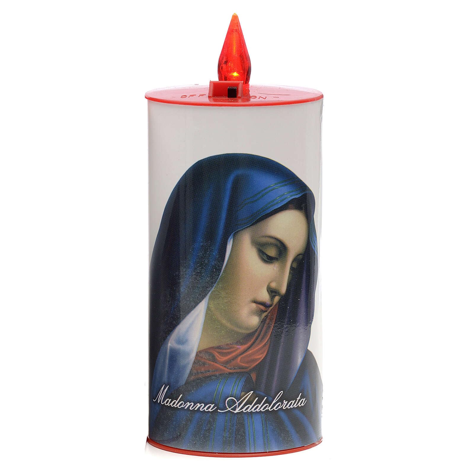 Holyart LED Votive Candle, Ecological, White with Image, Lasting 70 Days, JesusDiameter: 6 cm|Max Height: 15 cm|Height: 12.5 cm