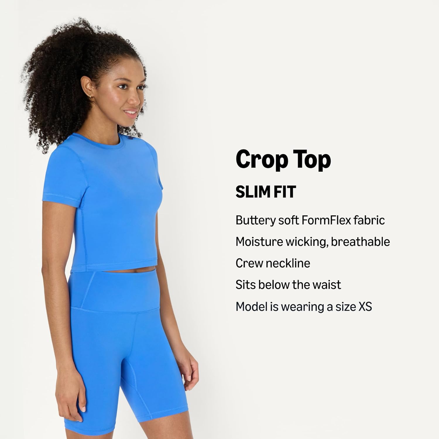 Amazon Essentials Women's Active FormFlex Buttery Soft Short Sleeve Slim Fit Crop Layering Workout Top - Image 4