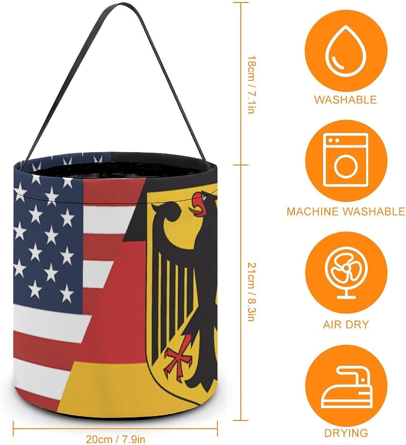 U.S. German of Flag Halloween Treat Bag Reusable Candy Basket Tote Goody Bags Gift Party
