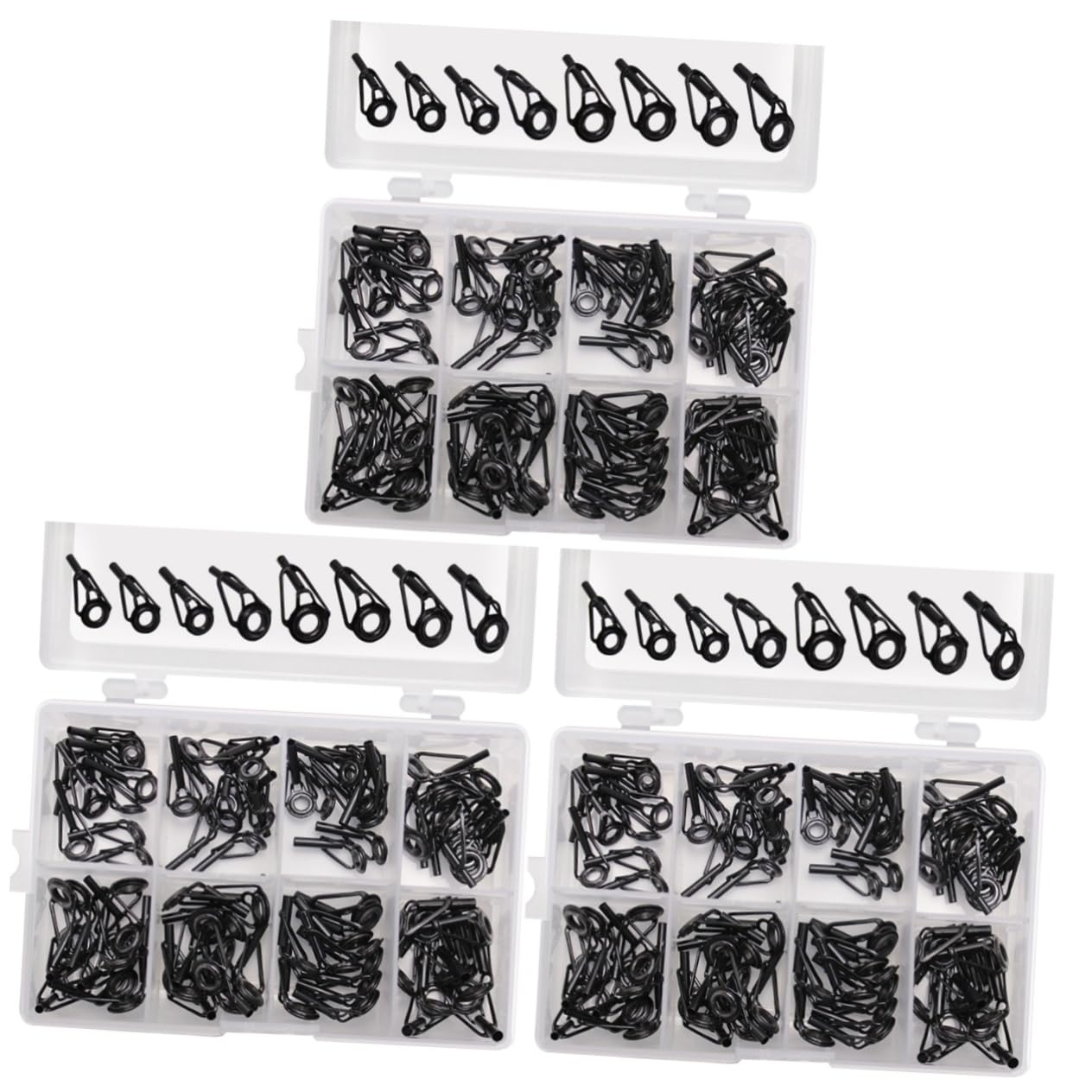 BESPORTBLE Kit De Réparation Dembouts De Canne À Pêche en Acier Inoxydable 3 Ensembles avec Revêtement en Résine Époxy pour Une Longévité Accrue 80 Pièces X 3