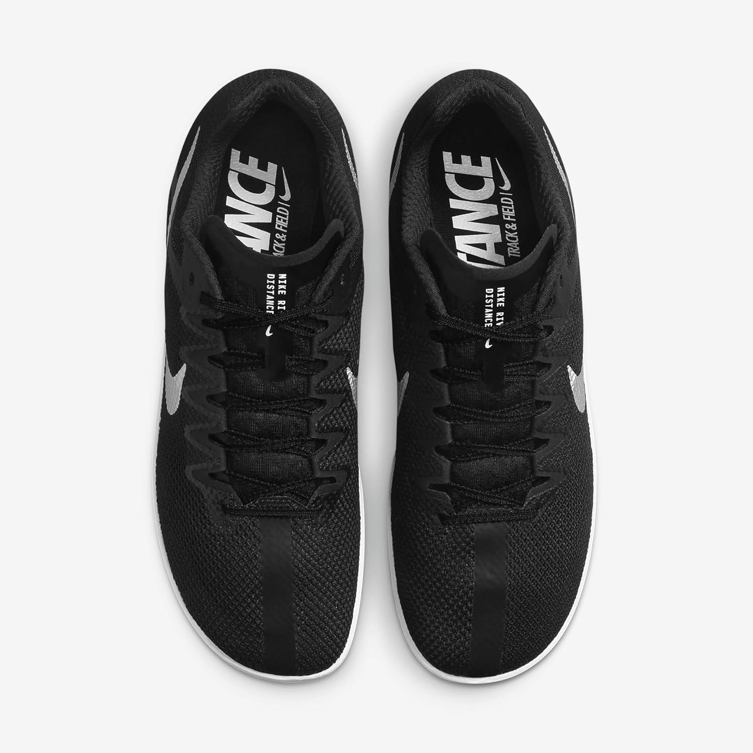 Nike Zoom Rival Track & Field Distance Spikes (FZ9653-001, Black/Black/Metallic Silver) Size 1.5