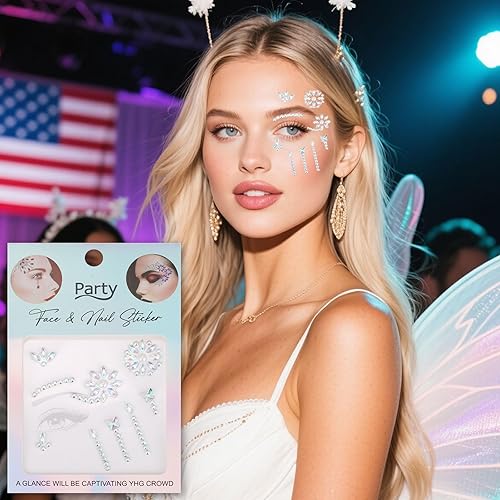 Halloween Spider Face Tattoo Stickers 2pcs Black & Red Spider Web Face Gems for Women Spider web, Tear Drop, Diamond design Face Jewels for Costume Party, Scary Makeup Accessories(Flower -style 1)