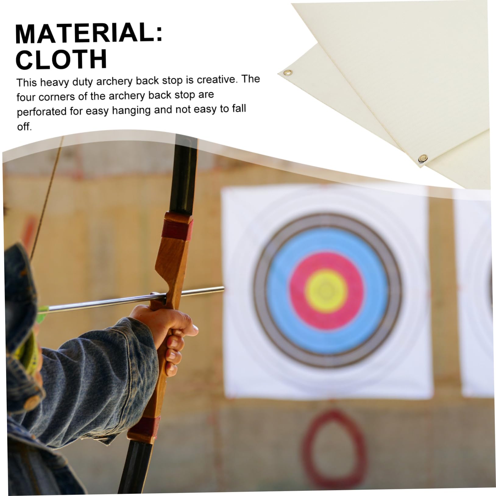 BESPORTBLE Heavy Duty Archery Netting Arrow Cloth 1.5m x 0.67m 2mm Thickness for Archery