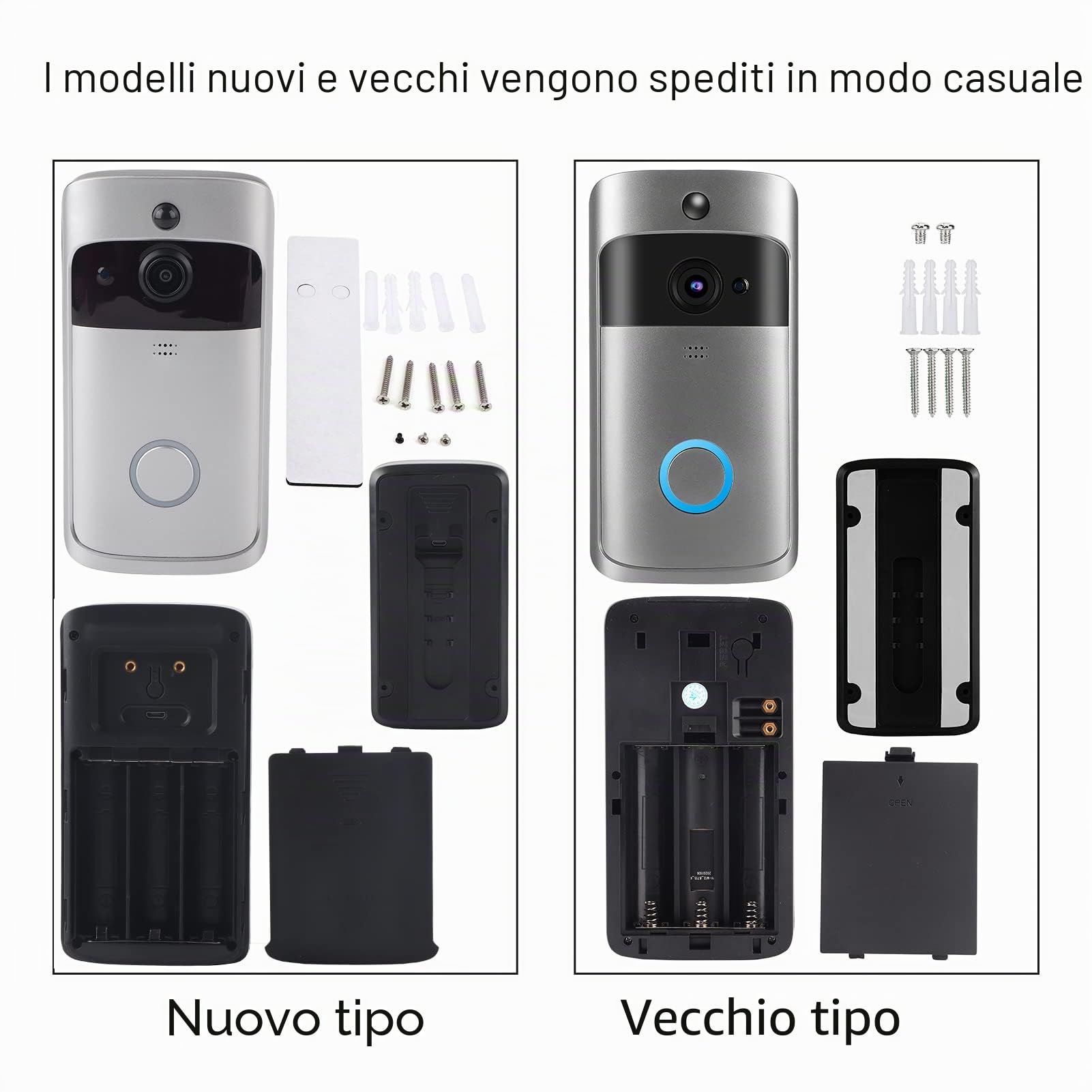 FILFEEL Campanello Videocitofono Smart WiFi, Campanello Wireless a Infrarossi di Accesso Citofono Telecamera Porta - Grandangolo 166°, Supporto Telecomando del Telefono e Connessione