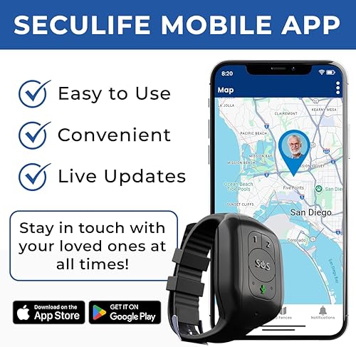 Miniatura 6 de SecuLife SecuLife SOS - Sistema de alerta para salvar vidas, monitoreo de alerta de caída, botón de llamada de emergencia SOS con altavoz,
