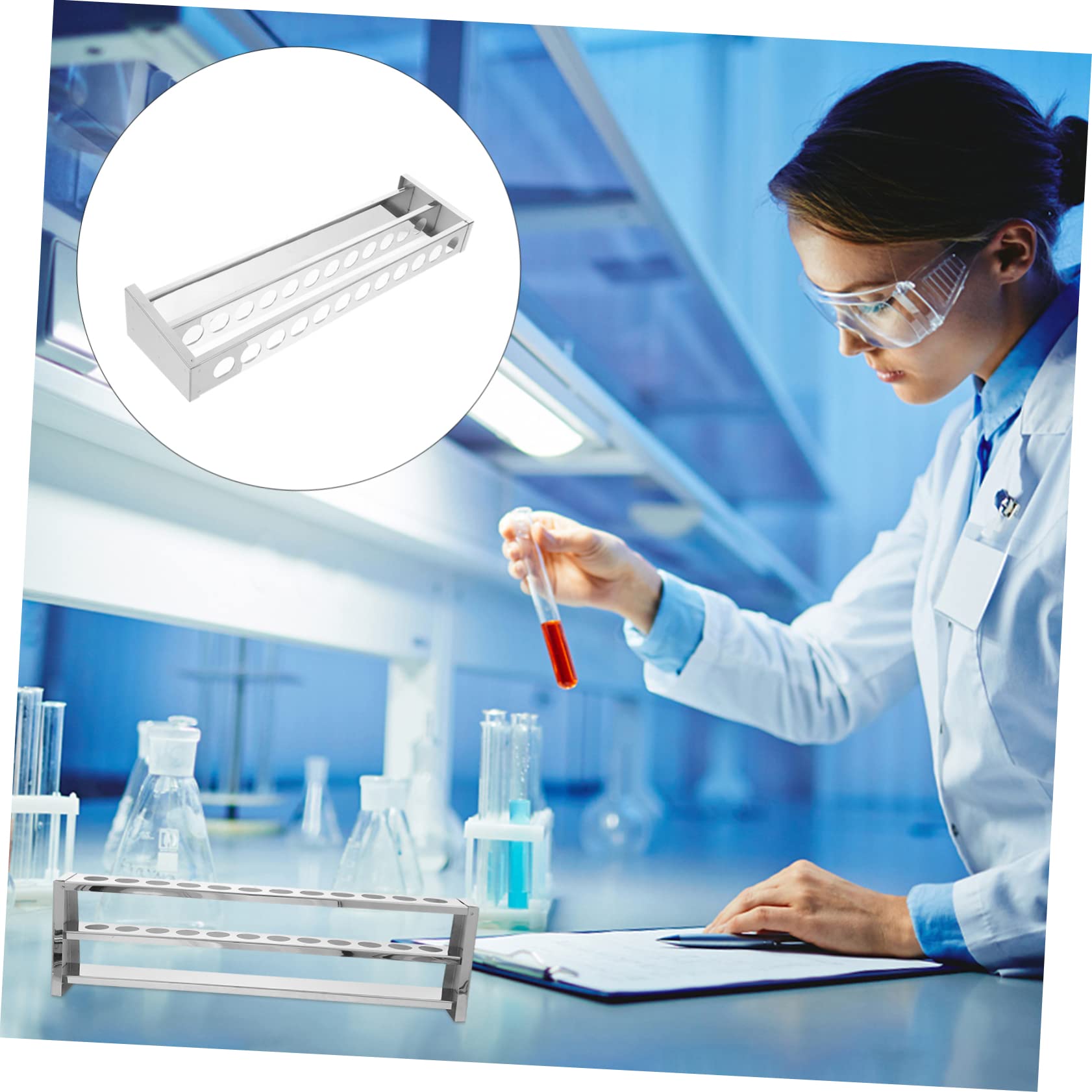 ULTECHNOVO 2stücke Laboratory Test Tube Rack Aus Edelstahl Stabiler Reagenzglasständer Mit Löchern Für Sicheren Test Tube Storage Für Labore Und Klassenzimmer