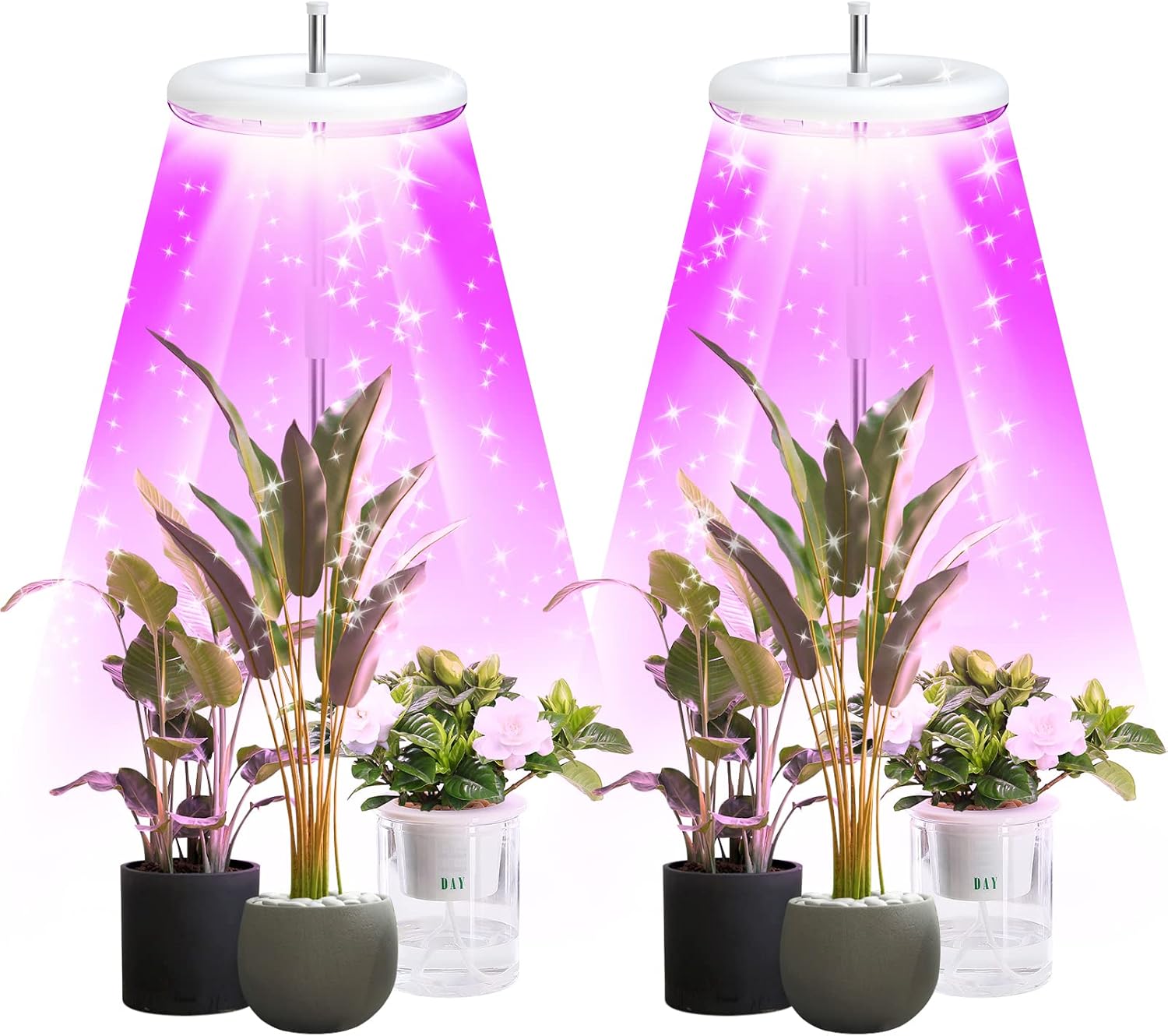 Grow Lights for Indoor Plants, 2 PCS Floor Plugin LED Full Spectrum 4000K Indoor