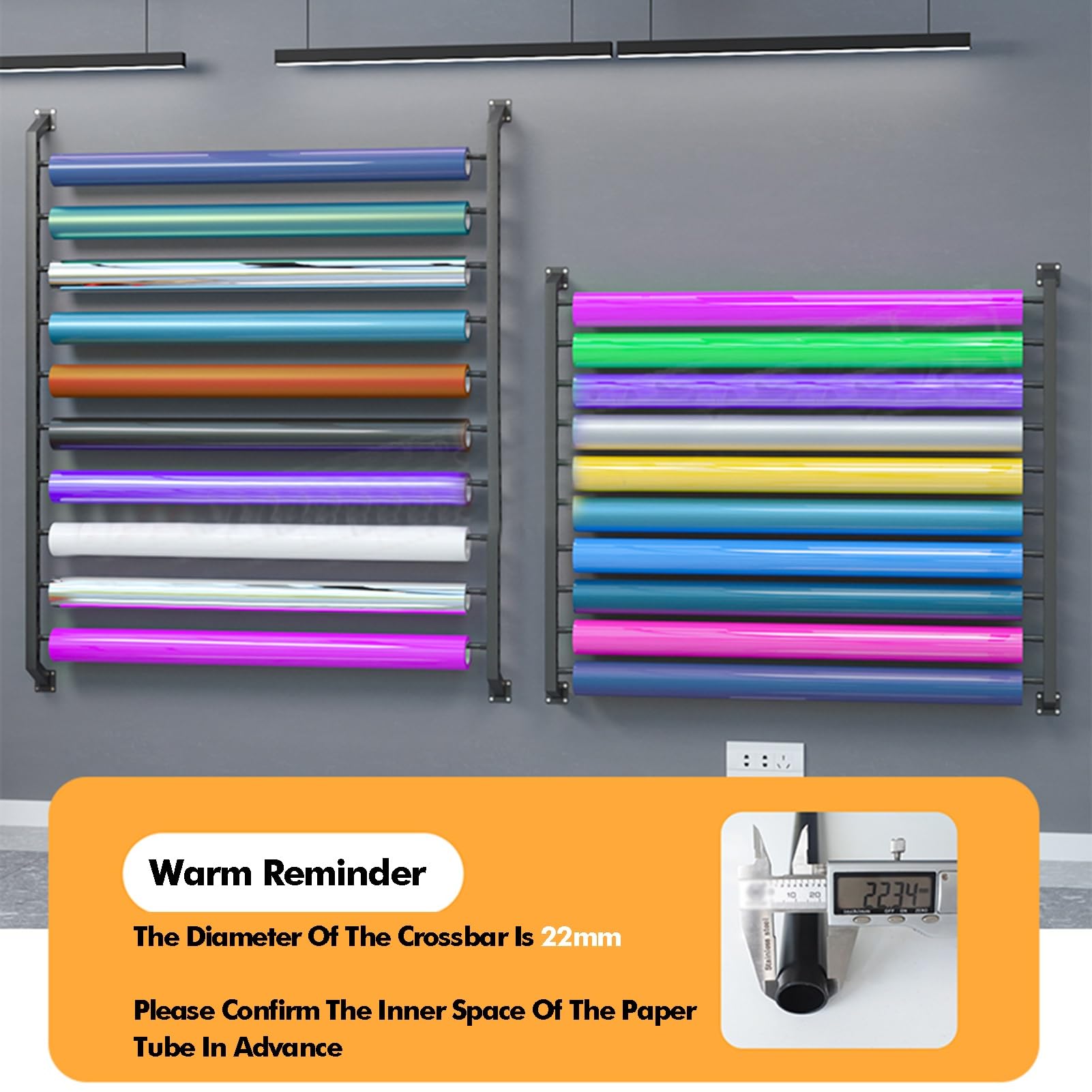 Estante de almacenamiento de tela con barra ajustable para colgar en la pared