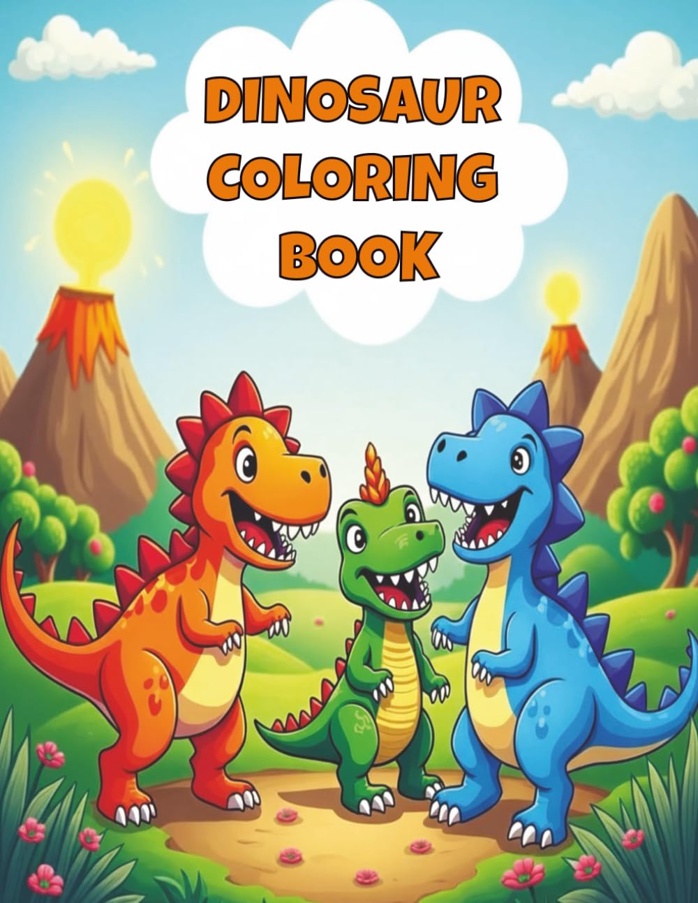 Dinosaur Coloring Book: A Fun 22-Page Coloring Adventure for Kids