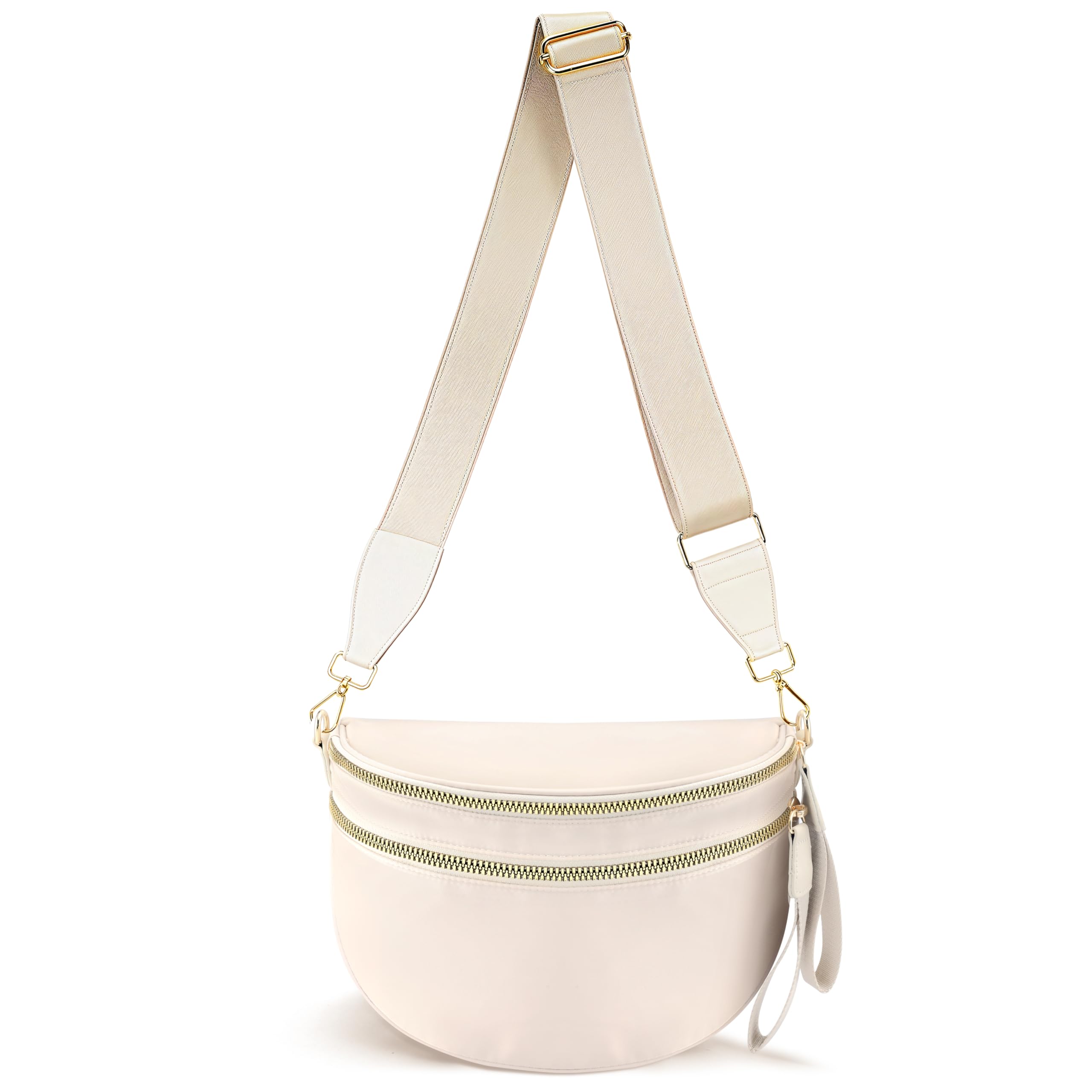 Checkered Crossbody Bags for Women Nylon Bum Bag Spacious Trendy Fanny Pack Large Sling Bags with Adjustable Strap