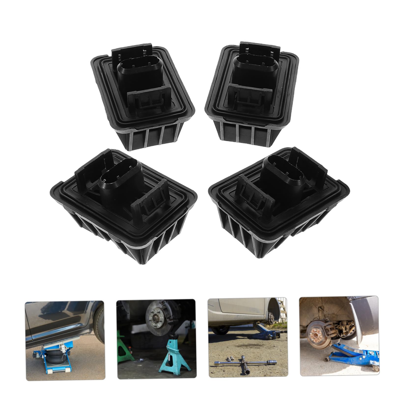 MAGICLULU in Gomma per Martinetto Sollevamento 4 Pezzi Base Resistente per Auto Compatibile Martinetti da Accessori Sicuri per Manutenzione Veicoli