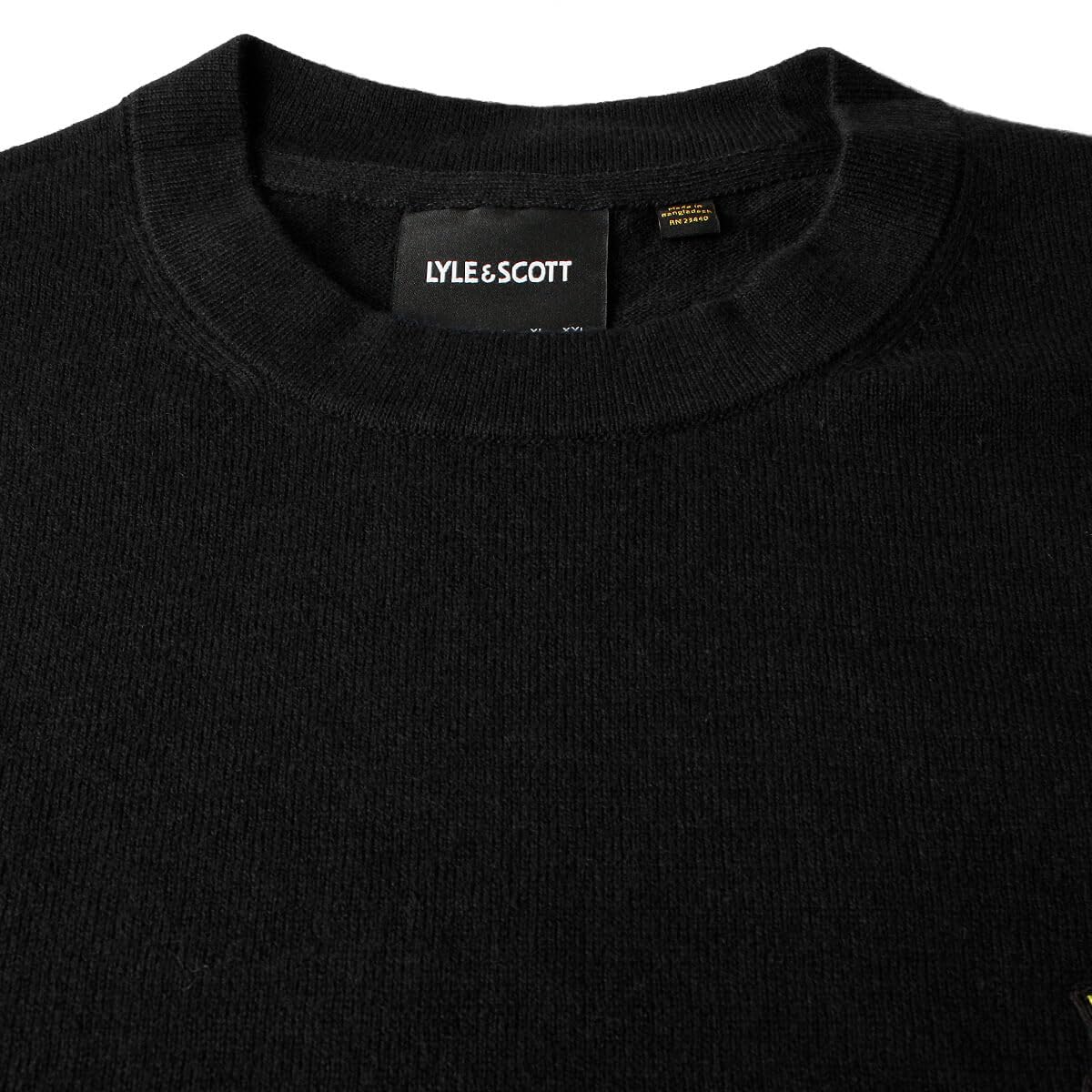 Lyle & Scott Herren-Golfpullover aus Baumwoll-Merinowolle- Tiefschwarz - M