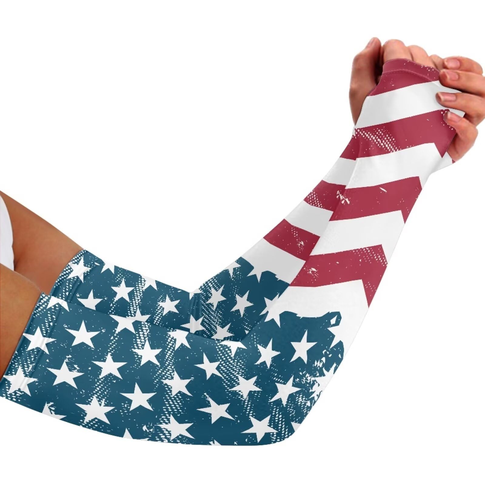 YEXIATODO Gardening Sleeves with Thumb Holes American Flag Garden Sleeves for Women Thorn Proof Gaming Sleeve Athletic Sleeves for Biking,Gardening,Driving,Fishing,Golf,Hiking-,M-1 Pair