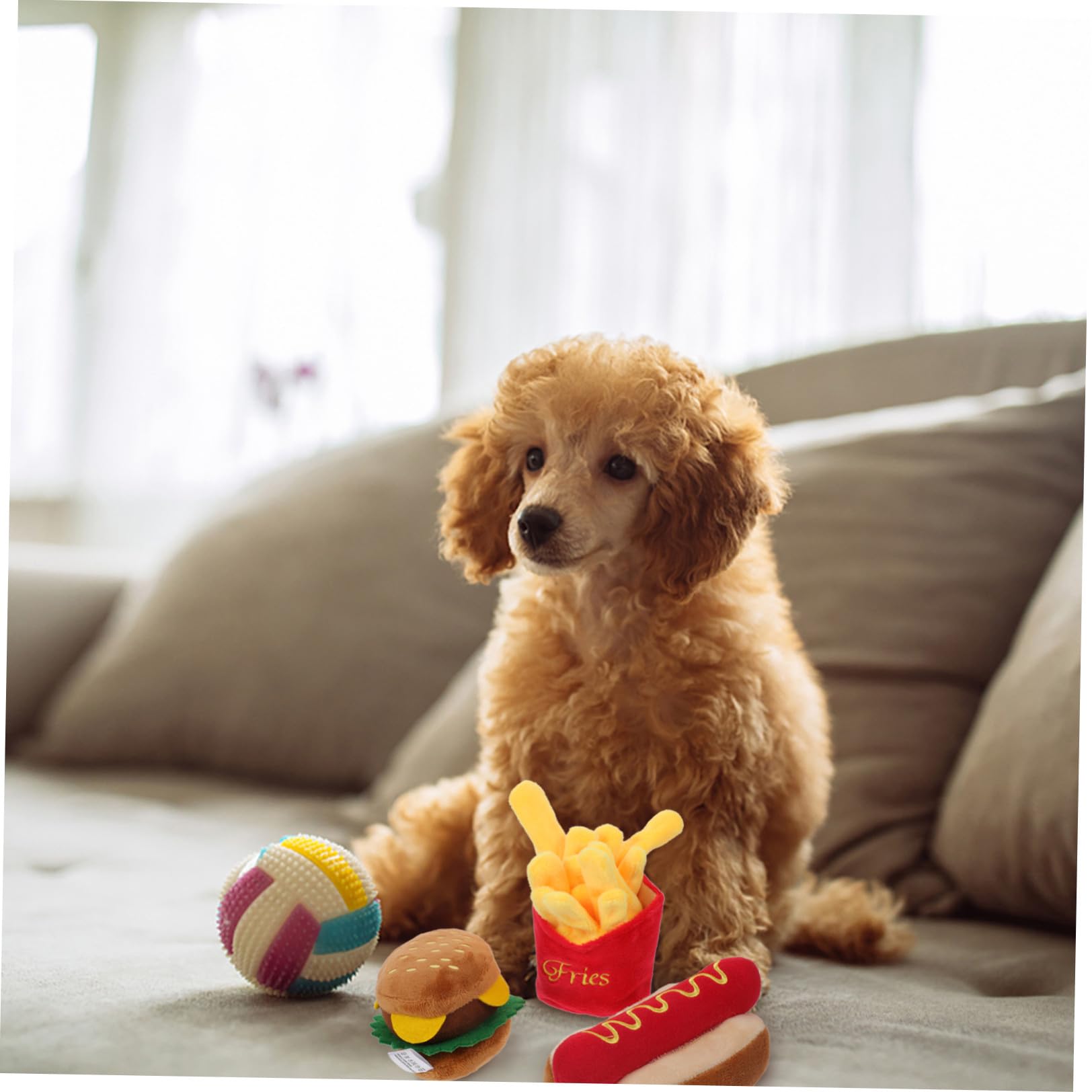 VANZACK Jouet D'aliment pour Chien, Peluche Sonore Résistante