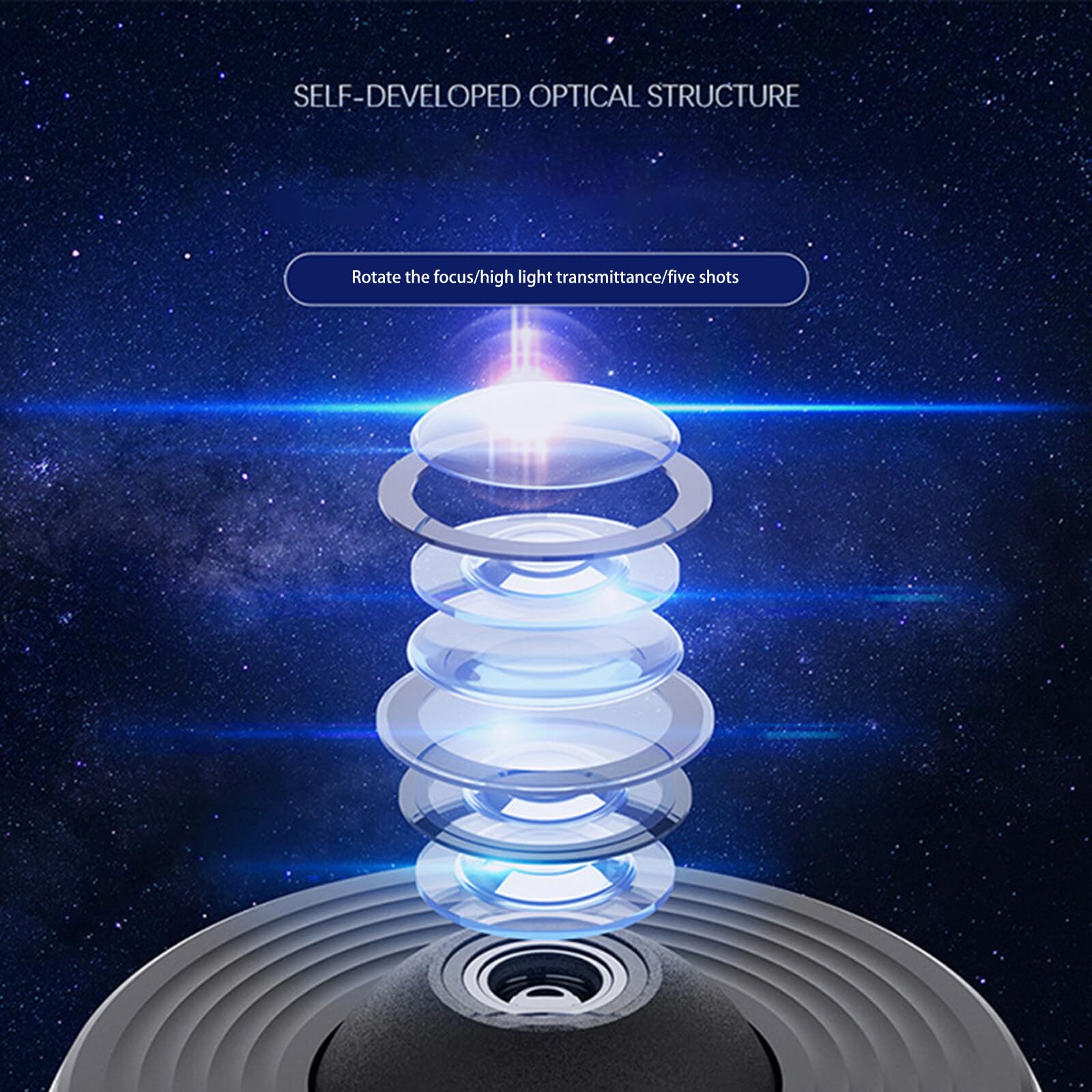 FAMKIT Sternenprojektor, USB-Aufladung Heimplanetarium, HD-Fokusprojektion, 12 Ersatzscheiben, realistisches Galaxielicht, Schlafzimmer/Wohnzimmerdecke