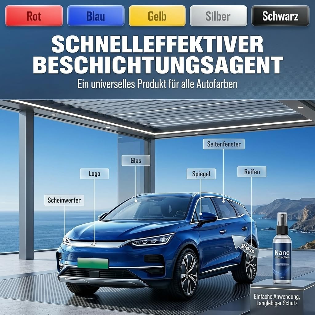 Sopami Spray Car, Quick Effect Coating Agent, 3-in-1 Autolackspray für Glanz und Schutz, Nano Lackversiegelung Auto, Kratzerreparatur für Fahrzeugpflege (Drei Flaschen)