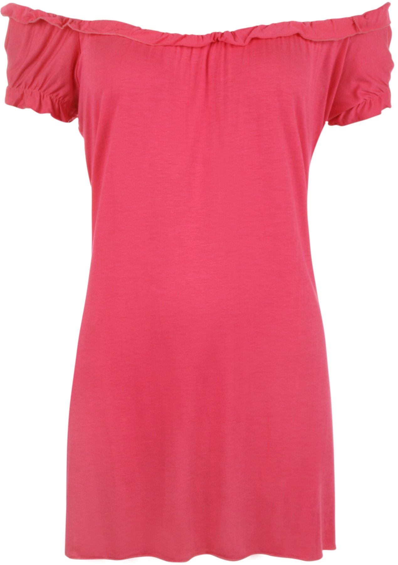 WearAll Ladies Off Shoulder Gypsy Boho Top Womens Plus Size Cerise 14