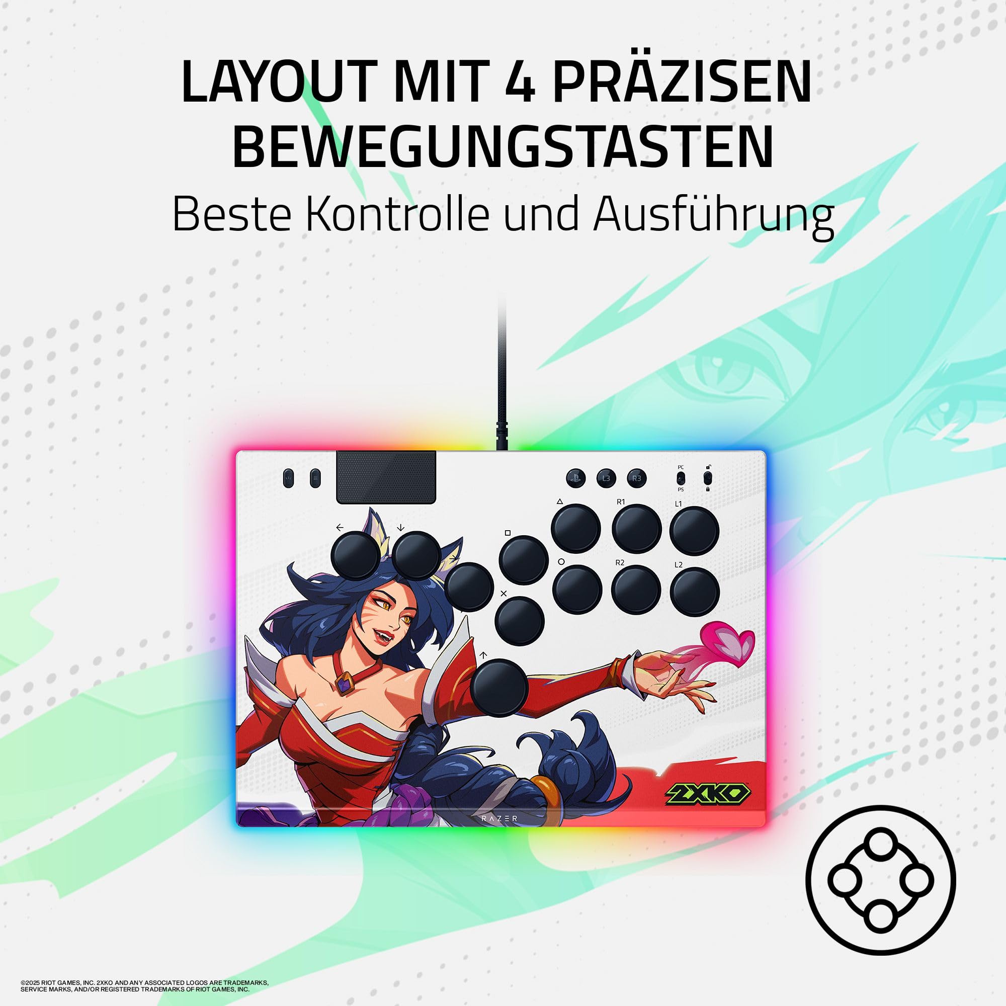 Razer Kitsune All-Button Optical Arcade Controller for PS5 & PC
