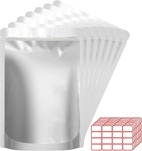 100 bolsas de Mylar de 1 cuarto de galón de grosor, 9.4 mil, 7 x 10 pulgadas, herméticas sellables al vacío, bolsas de Mylar sellables para