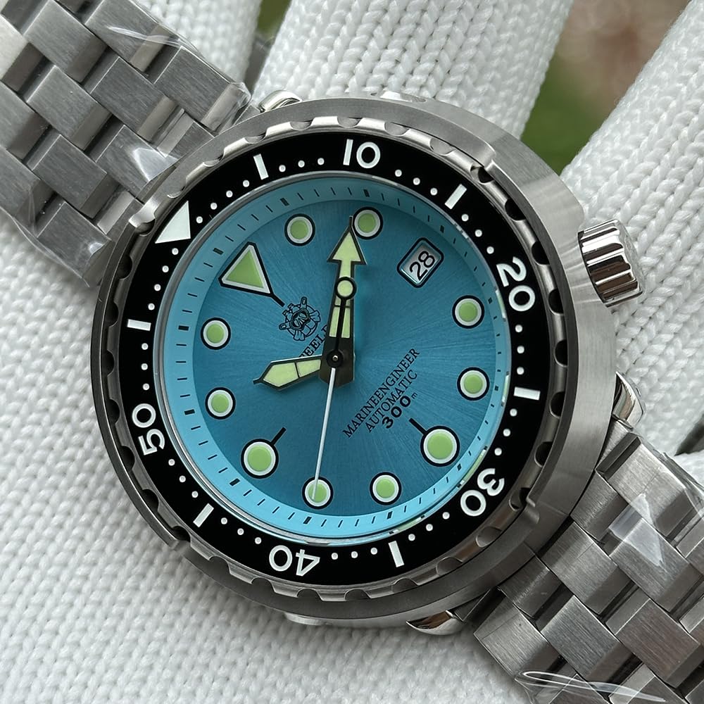 Burnside Steeldive SD1975, pulsera de atún, NH35, zafiro, azul claro, V2, buceo, 5 eslabones, BNIB