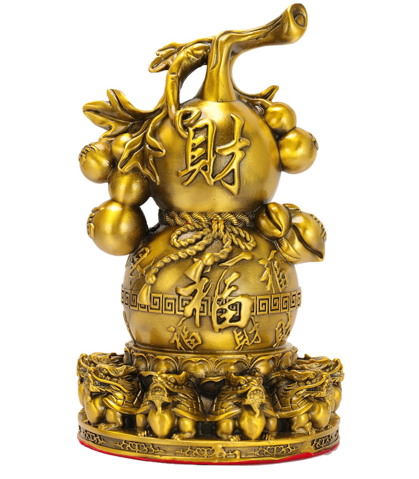 Golden Gourd Statue Feng Shui Brass Sculpture for Attracting Abundance