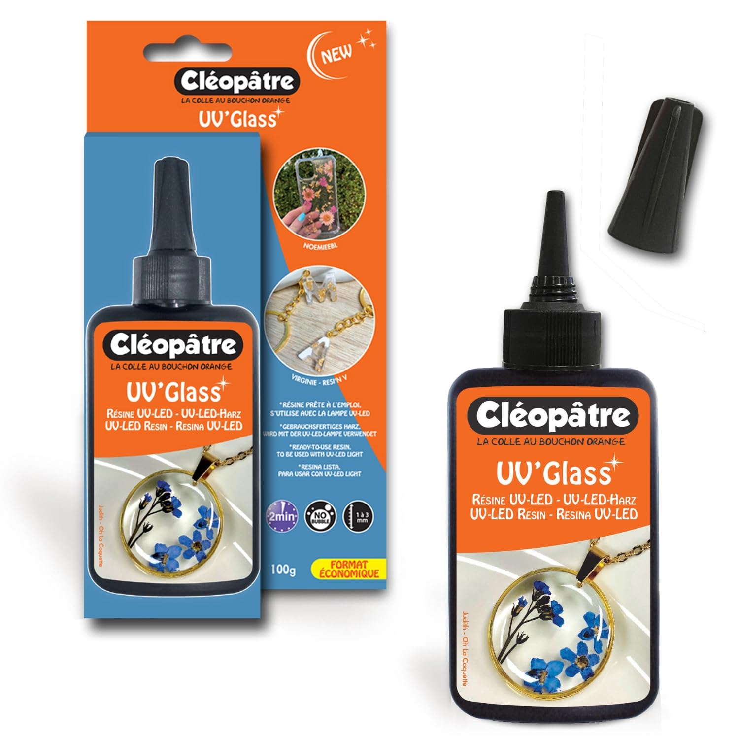 CLEOPATRE - UV’Glass - Résine UV-LED prête à l'emploi séchage rapide format de 100gr