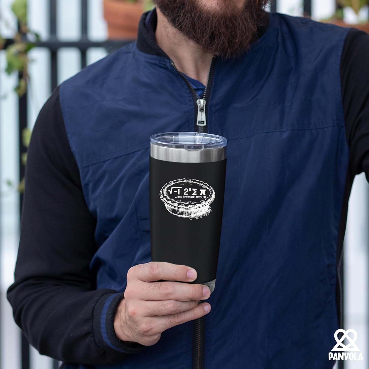 Panvola I Ate Some Pi And It Was Delicious Vacuum Insulated Tumbler Math Gifts Physics Math Teacher Stainless Steel Travel Mug with Lid and Straw 20 oz Black - Image 7