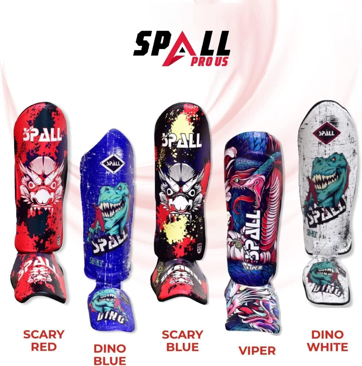 Muay Thai Shin Guards for Kickboxing Martial Arts BJJ Boxing Equipment MMA Training and Sparring Leg Guard with Instep Protection Pads Scary