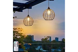 Hanging Pendant Lantern with Battery-Powered G50 LED Bulbs