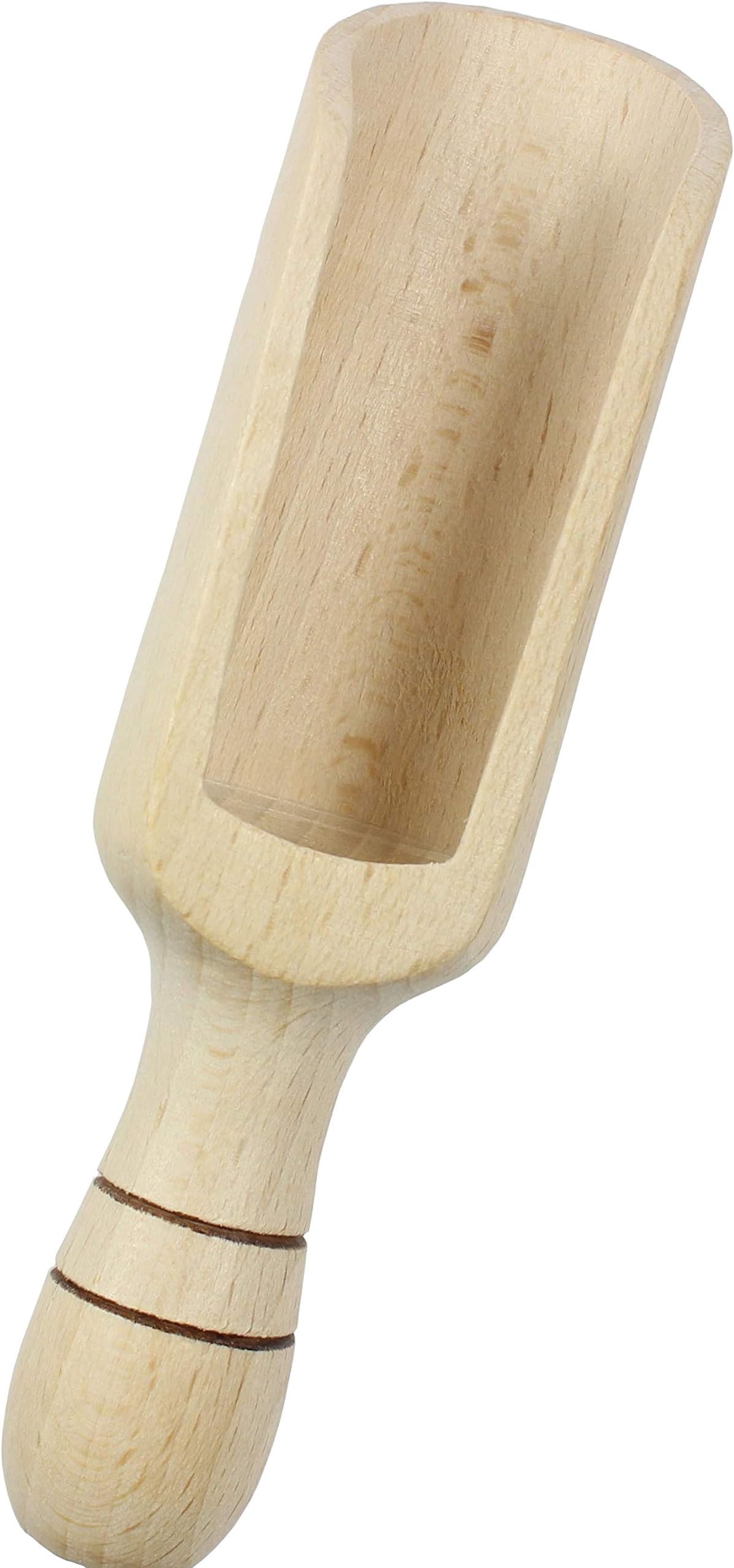 efo Large Wooden Scoop โ Rustic Bathsalt Scoop - Multipurpose Wooden Spoon - Wood Salt and Spice Scoop โ Stylish Wooden Candy Spoon - Washing Powder Scoop 18cm (7.1")