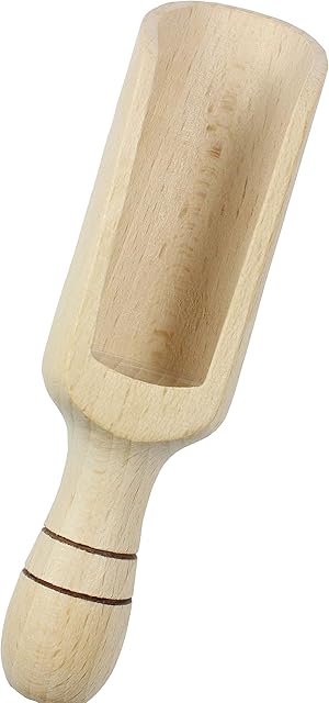 EFO Large Wooden Scoop  Rustic Bathsalt Scoop - Multipurpose Wooden Spoon - Wood Salt and Spice Scoop  Stylish Wooden Candy Spoon - Washing Powder Scoop 18cm (7.1")