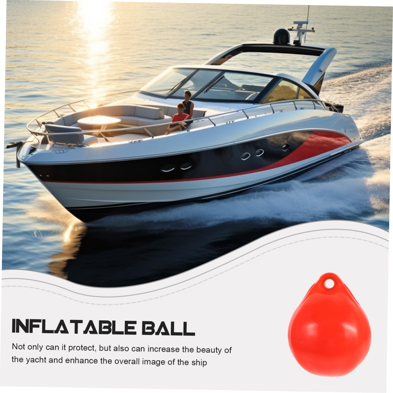 BESPORTBLE Paracolpi Gonfiabile per Yacht e Barca, in PVC Arancia, Leggero e Resistente ai Raggi UV, per Attracco al Pontile