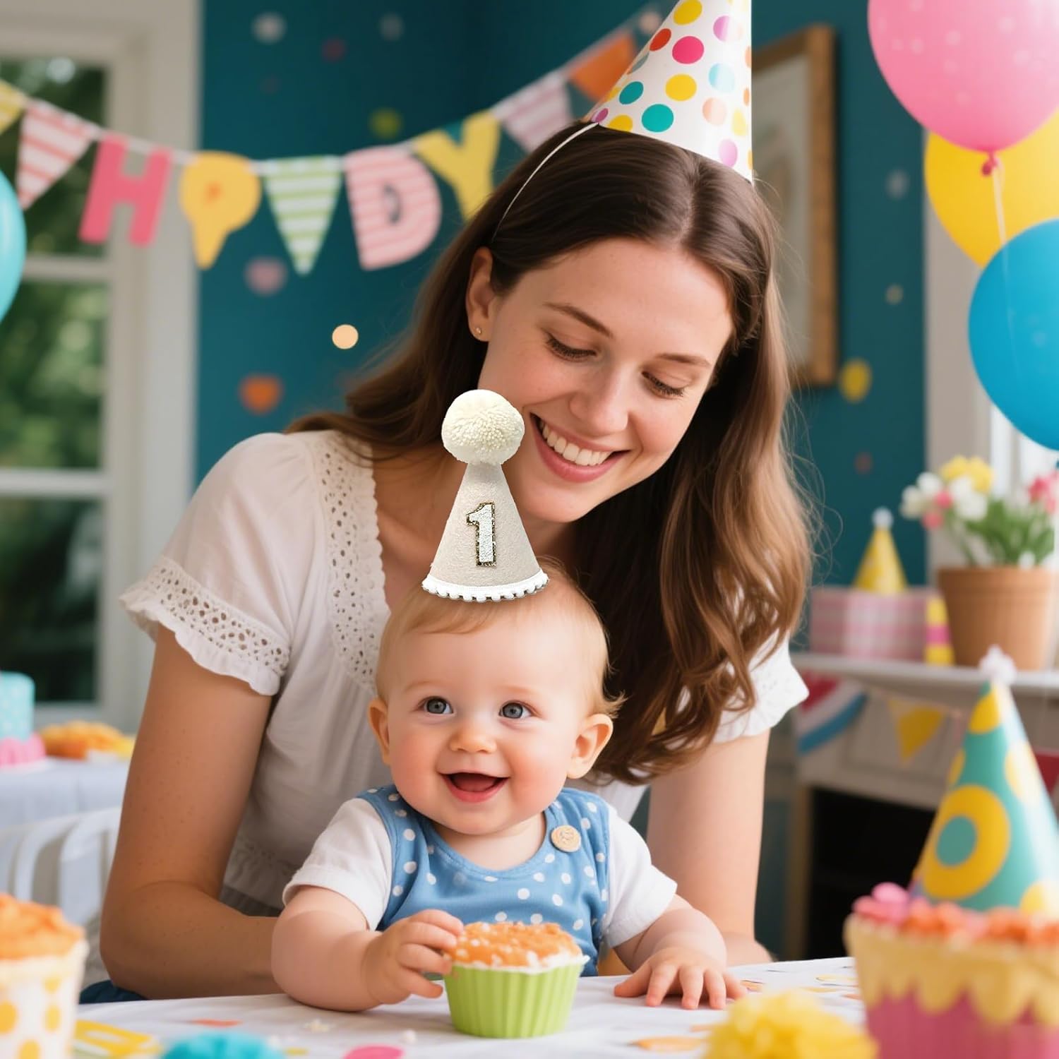 Boho 1st Birthday Hat for Baby Boys First Birthday Celebration Netural Boho Party Hat for Party Outfit Decorations