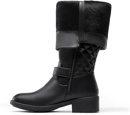 Miniatura 5 de DREAM PAIRS - Botas de montar de invierno para mujer, cómodas, hasta la rodilla y de pantorrilla ancha