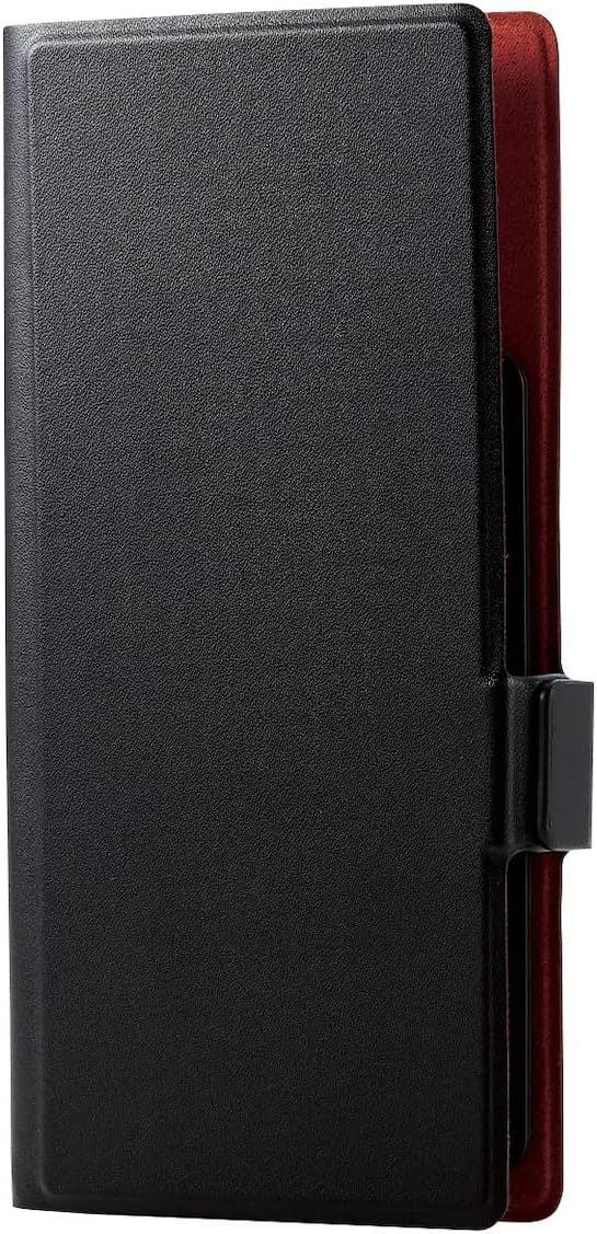 Elecom P-05PLFUSBK Smartphone Case, Universal Use, Multi-Case, Large, Leather, Notebook Type, Magnetic Closure, Slide Type, Stand Function, Thin, Lightweight, Strap Hole, Black