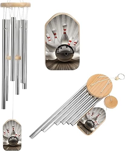 Campana de viento vintage con 6 tubos de aluminio para exteriores, decoración colgante de jardín