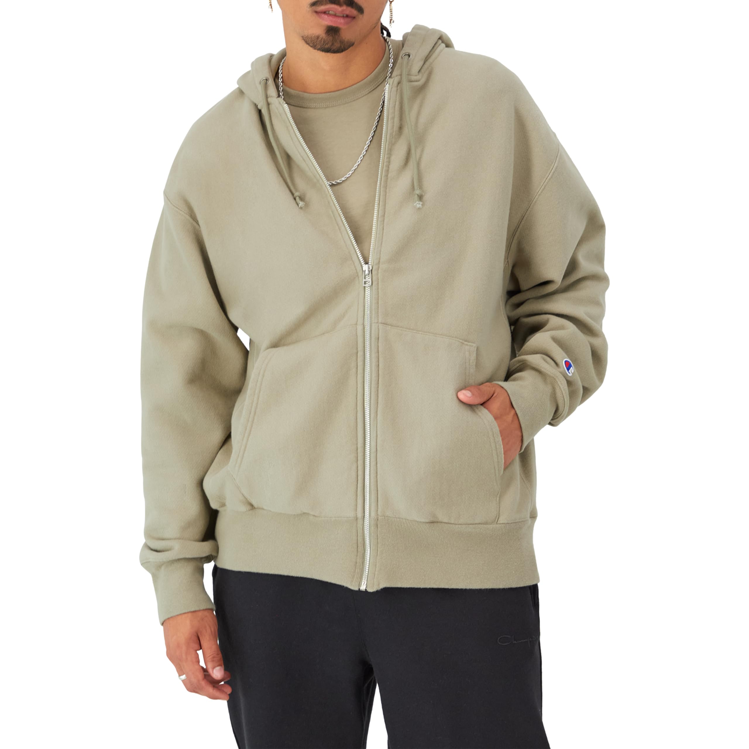 Men's Zip-up Hoodie, Reverse Weave, Sweatshirt, Fleece Zip-up Hoodie for Men