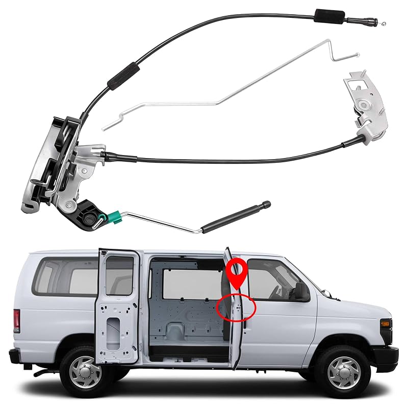 Fechadura da porta lateral direita Yinlowa 8C2Z-15264A00-B para Ford E150, E250 e E350 Econoline