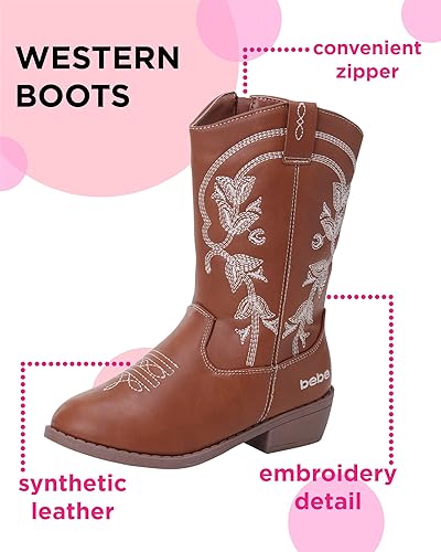 Miniatura 2 de bebe Botas vaqueras para niñas, botas clásicas de vaquero del oeste, botas de media pantorrilla para niños pequeños, niñas pequeñas y grandes (5T-7)