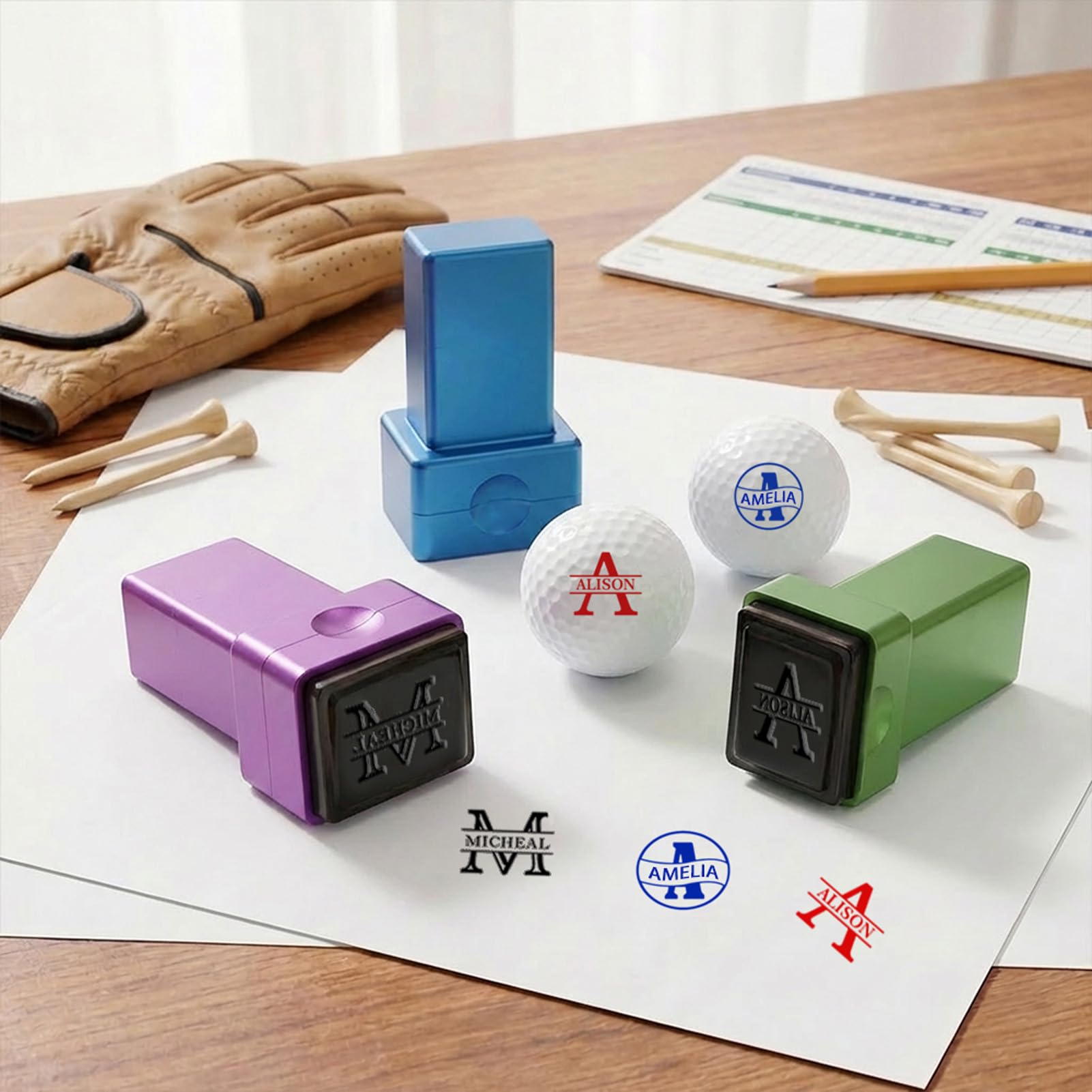 Drawelry Timbro Personalizzato per Pallina da Golf, autoadesivo con monogramma Nome Logo Iniziale, Accessori Palline da Golf
