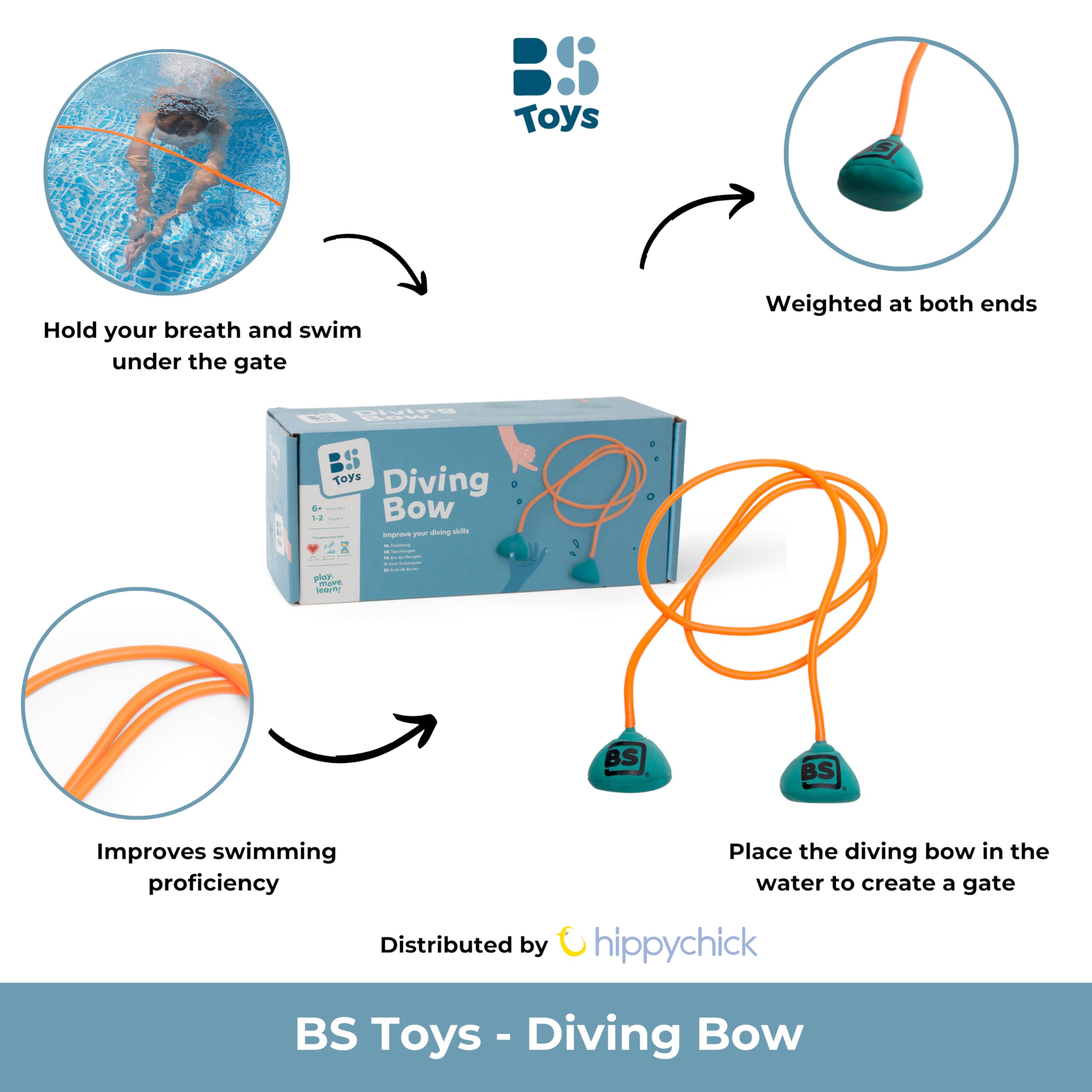 BS Toys Diving Arch - Educational Water Toy for 1-4 Players - From 3 Years - Orange, Medium - Image 2