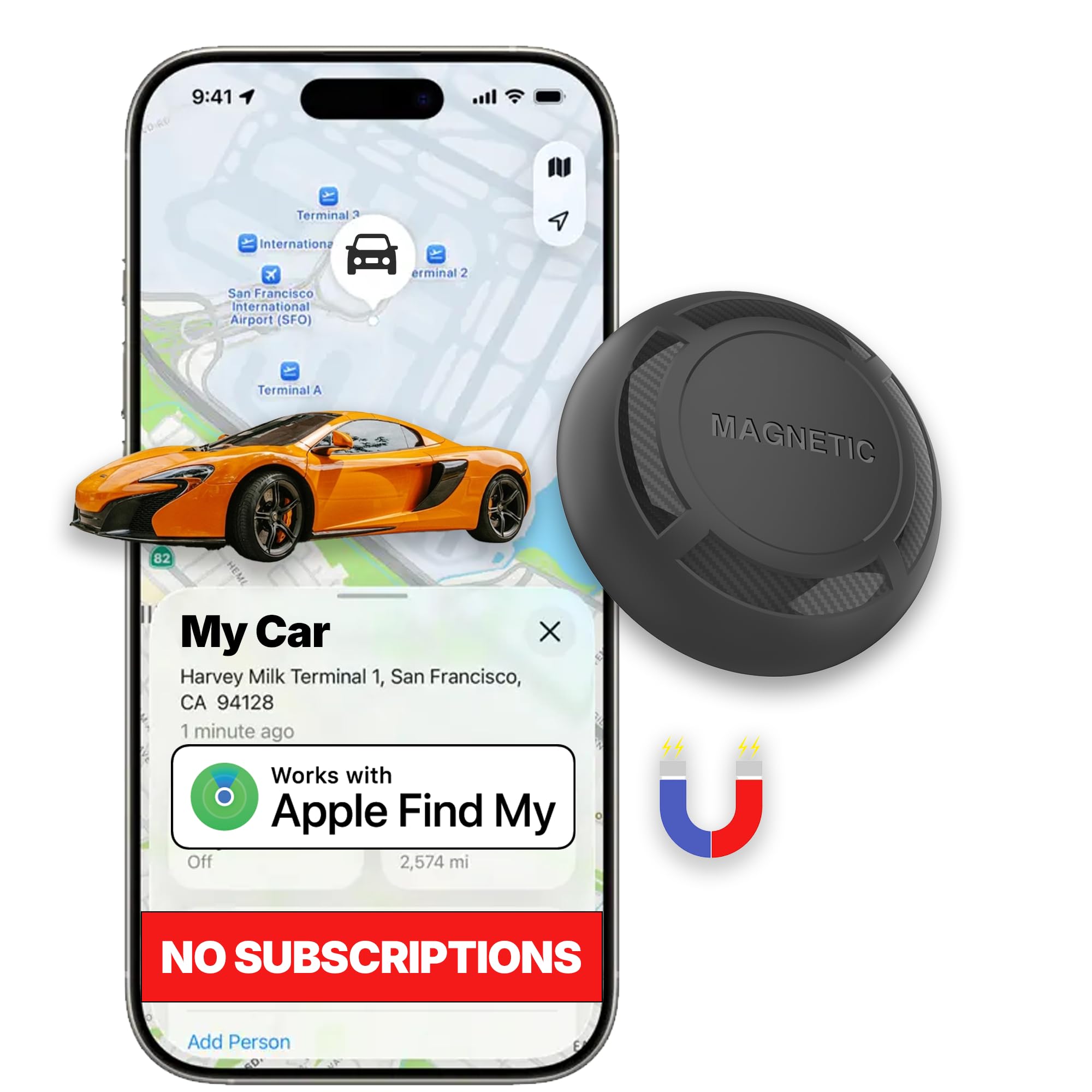 Mini GPS Tracker for Vehicles – Apple Find My Enabled, No Monthly Fee, Hidden Magnetic Waterproof Tracking Device for Vehicle, Trailer, Toolbox, Asset (iOS Tracker)-image-43
